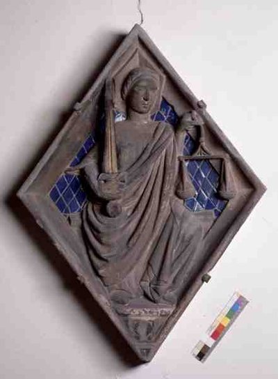 Justice, carreau en relief du Campanile - Italian School