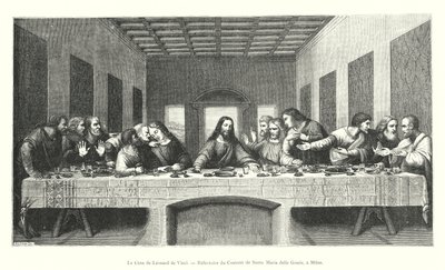 La Cène de Léonard de Vinci, Réfectoire du Couvent de Santa Maria delle Grazie, à Milan - Italian School