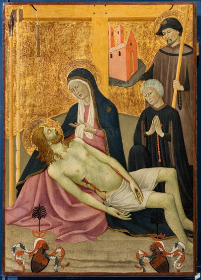 Lamentation avec Saint Sébaldus et le client Peter Volckamer - Italian School