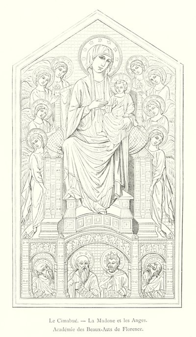 Le Cimabue, La Madone et les Anges, Académie des Beaux-Arts de Florence - Italian School