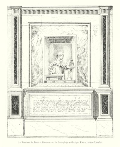 Le Tombeau de Dante à Ravenne, Le Sarcophage sculpté par Pietro Lombardi - Italian School