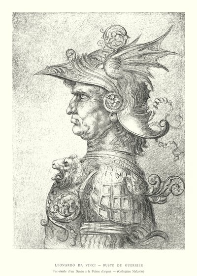 Léonard de Vinci, Buste de Guerrier, Fac-similé d