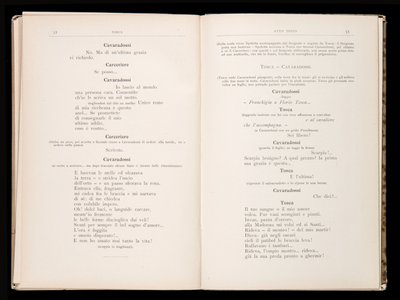 Libretto della Tosca par Giacomo Puccini, Édition Ricordi, Italie - Italian School