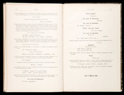 Libretto della Tosca par Giacomo Puccini, Édition Ricordi, Italie - Italian School