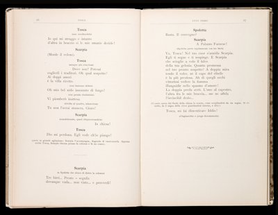 Libretto della Tosca par Giacomo Puccini, Edition Ricordi, Italie - Italian School