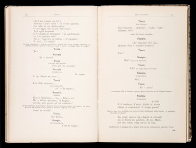 Libretto della Tosca par Giacomo Puccini, Edition Ricordi, Italie - Italian School