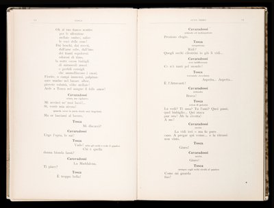 Libretto della Tosca par Giacomo Puccini, Edition Ricordi, Italie - Italian School