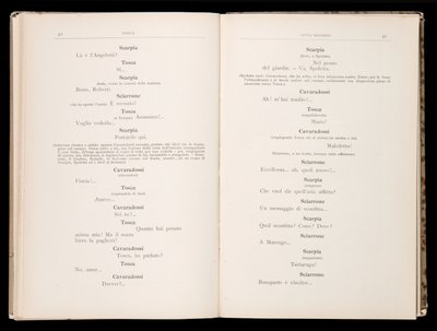 Libretto della Tosca par Giacomo Puccini, Édition Ricordi, Italie - Italian School