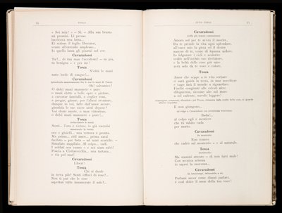 Libretto della Tosca par Giacomo Puccini, Édition Ricordi, Italie - Italian School
