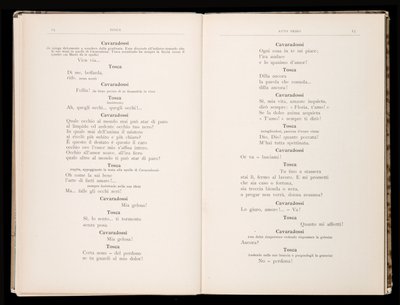 Libretto della Tosca par Giacomo Puccini, Édition Ricordi, Italie - Italian School