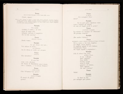 Libretto della Tosca par Giacomo Puccini, Édition Ricordi, Italie - Italian School