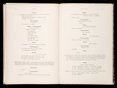 Libretto de Tosca, Édition Ricordi, Italie - Italian School