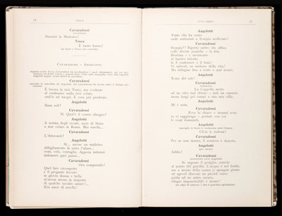 Libretto de Tosca, Édition Ricordi, Italie - Italian School
