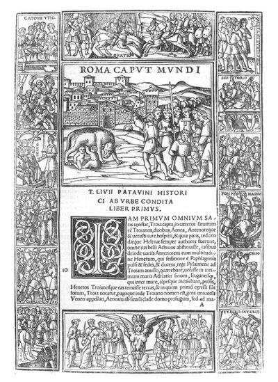 Histoire de Rome de Tite-Live, fol. 1 Roma Caput Mundi, édition publiée à Venise, 1520 - Italian School