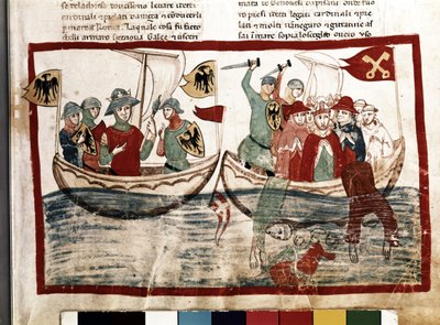 Louis IX avec ses Croisés - Italian School