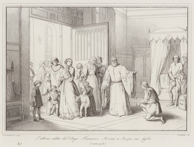 Les derniers adieux du Doge Francesco Foscari à son fils Jacopo - Italian School
