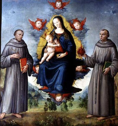 Madone et Enfant, flanqués de Saint François d