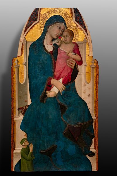 Madone avec enfant et donateur, deuxième décennie du 14ème siècle - Italian School