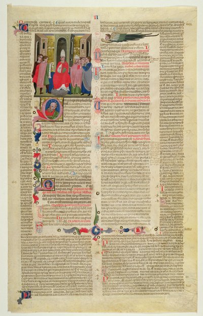 Marlay Cutting IT.3: Feuille avec miniature du Décret de Gratien montrant le cas de l