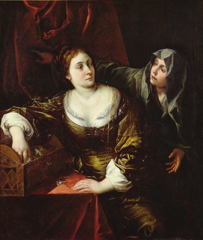 Marthe et Marie ou, Femme avec sa servante - Italian School