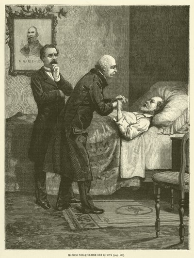 Mazzini Nelle Ultime Ore di Vita (gravure) - Italian School