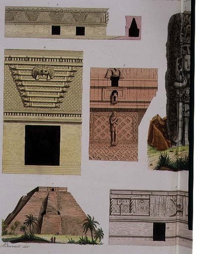 Antiquités mexicaines, détails architecturaux de la planche 48 de 