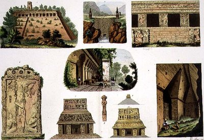 Antiquités Mexicaines, détails architecturaux, planche 48A de 