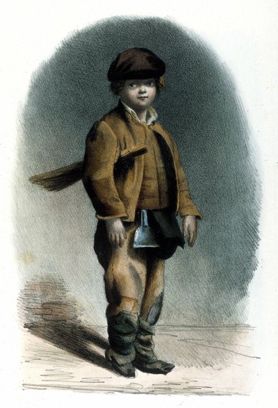Métier milanais : un ramoneur. Gravure de Locarno, 1830 - Italian School