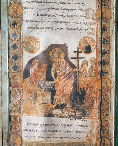 Miniature représentant la Résurrection de Jésus-Christ de Exultet I - Italian School