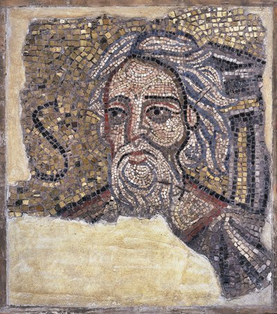 Panneau de mosaïque avec tête de Saint André - Italian School