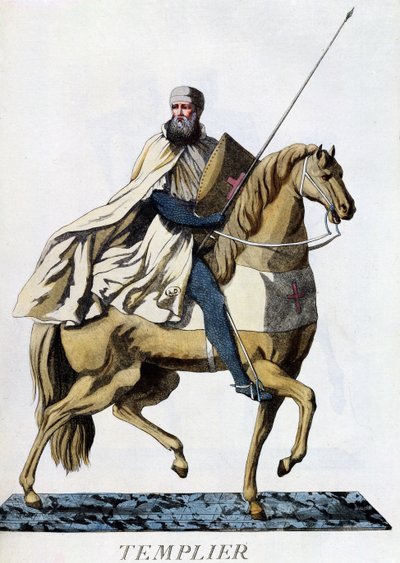 Chevalier Templier monté en tenue de combat, 1783 - Italian School