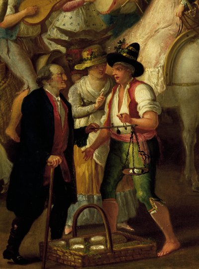 Vendeur de mozzarella (détail) - Italian School