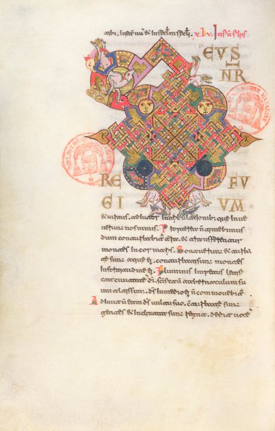 Lettre D (Deus) Initiale du Bréviaire de Monte Cassino - Italian School