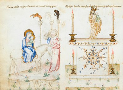 Ms 43-1950 fol.3v La Fuite en Égypte, du Speculum Humanae Salvationis - Italian School