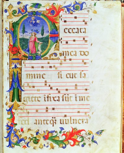 Ms 577 f.1 Initiale historiée 
