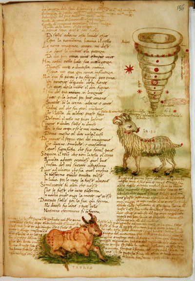 Ms Ital 483 P.4.7 f.156v Bélier et Taureau, du 