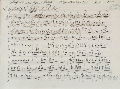 Partition musicale pour Poliuto de Donizetti (encre sur papier) - Italian School
