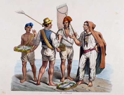 Pêcheurs napolitains, Italie - Italian School