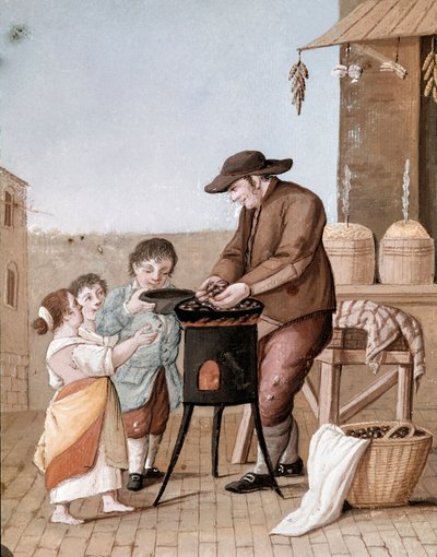 Anciens métiers napolitains : le vendeur de châtaignes - Italian School