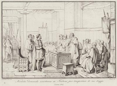 Nersete demande assistance aux Tribuns pour transporter ses troupes, 552 - Italian School