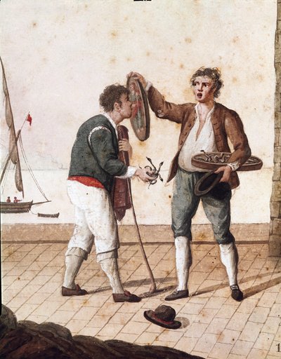 Vieux métiers napolitains : vendeurs de petits serpents - Italian School