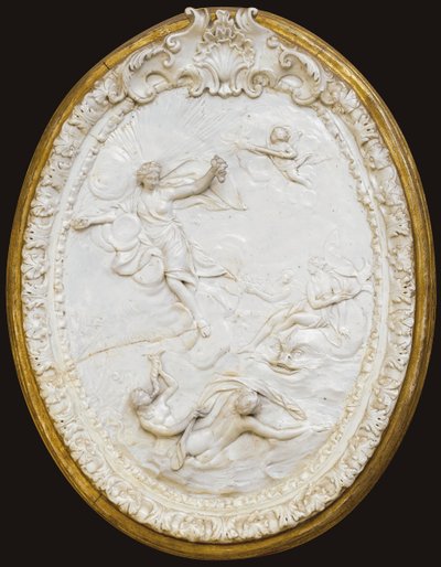 Une des quatre plaques ovales moulées de Doccia, milieu du 18ème siècle - Italian School