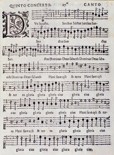 Page de la partition musicale du Concerto 5 dans « Canzoni alla francese » d