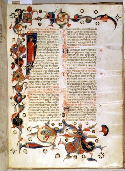 Page de texte décrivant la reddition des membres du conseil ducal - Italian School