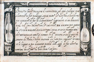 Page tirée de Breve e facile maniera di esercitarsi par Giovanni Luca Conforti - Italian School