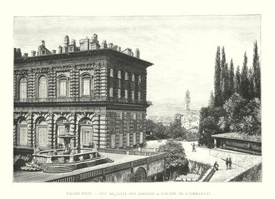 Palais Pitti, Vue du Côté des Jardins, Façade de l