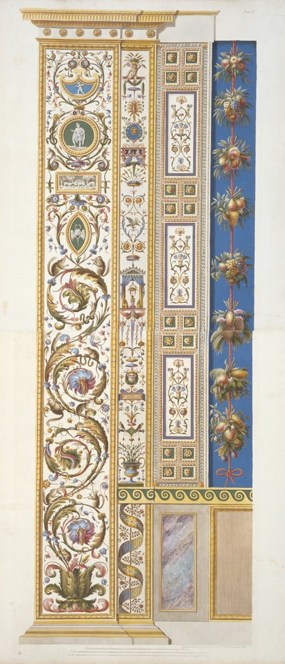 Panneau de la Loggia de Raphaël au Vatican, de Delle Loggie di Rafaele nel Vaticano, gravé par Giovanni Ottaviani - Italian School