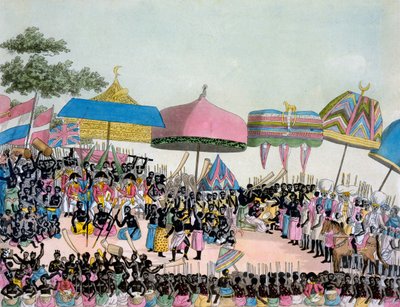 Vue panoramique de la coutume Yam, de Costumi dei... par Giulio Ferrario, vers 1820-30 - Italian School