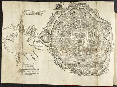 Plan de Mexico, dans Hernando Cortés, La preclara narratione di Ferdinando Cortese della Nuoua Hispagna, Venise - Italian School