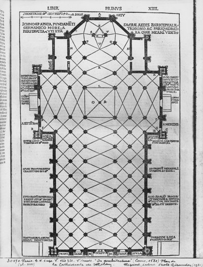 Plan de la cathédrale de Milan, illustration de De Architectura par Vitruve, Côme, 1521 - Italian School